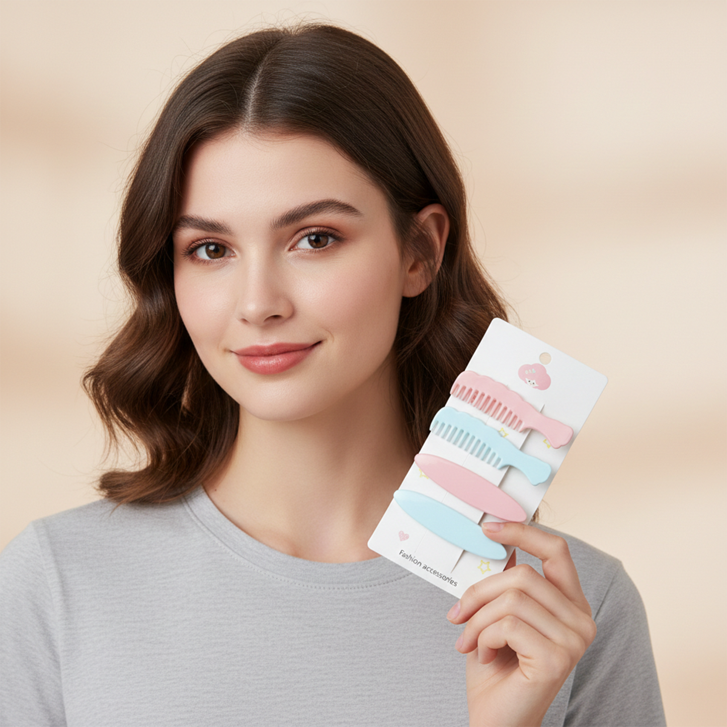 Pastel Comb Hair Clips - Pack of 4 for Women & Girls - Happy Price - Image 3