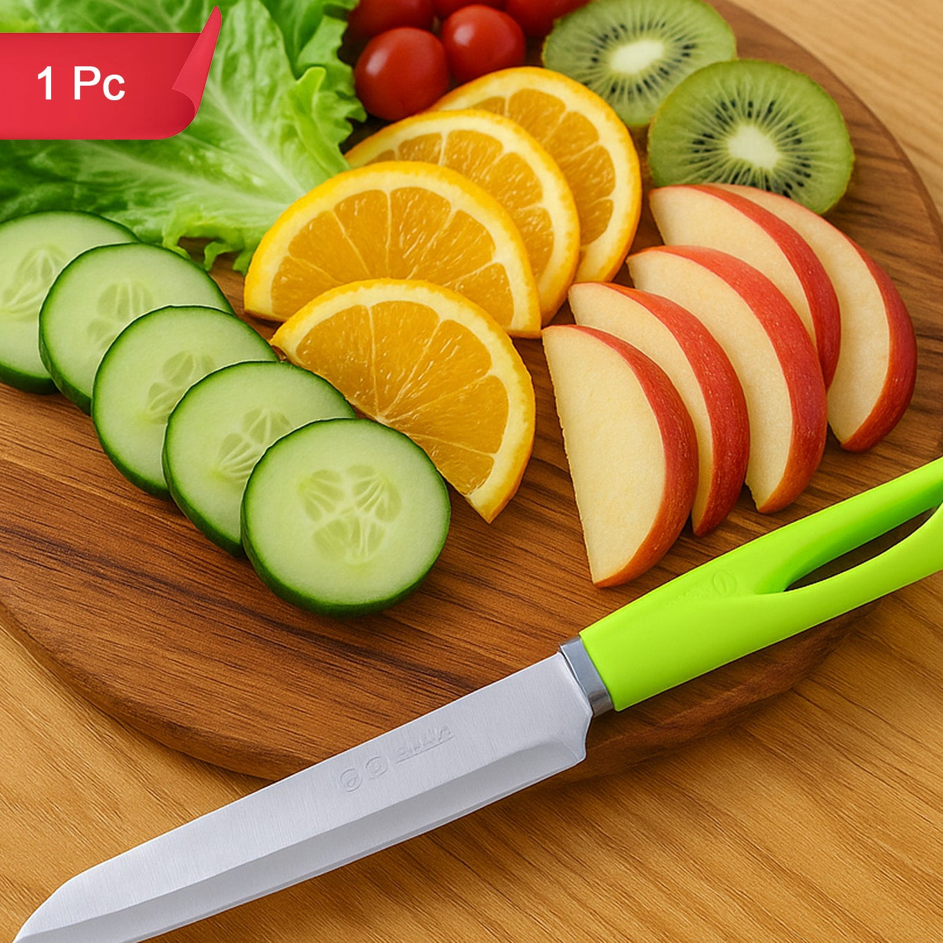 Stainless Steel Utility Knife for Kitchen - Sharp Blade, Anti-Slip Handle (1 Pc) - Happy Price - Image 1