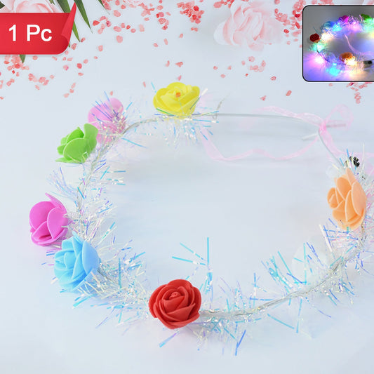 Led Flower Crown Headband  Multicolor Light-up (1 Pc) - Happy Price - Image 1