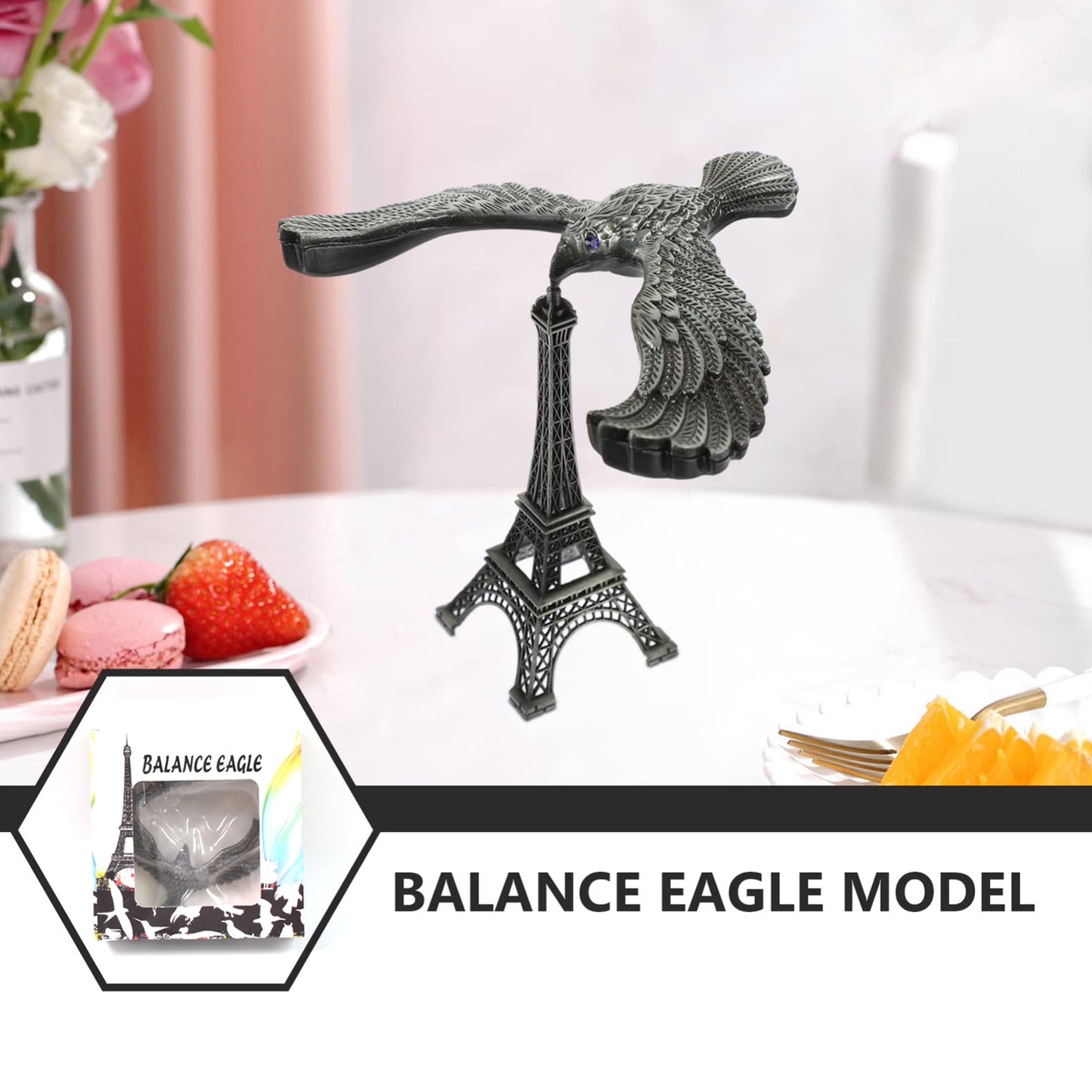 Balancing Bird Metal Eiffel Tower Statue Balance Eagle Toy (1 Set) - Happy Price - Image 2