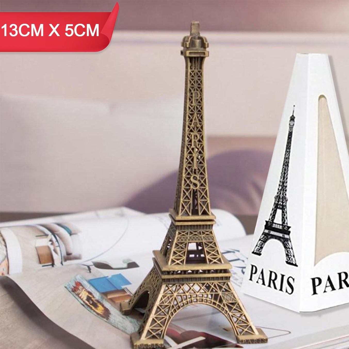 Antique Finish 3d Metal Paris Eiffel Tower Metal Craft Famous Landmark Building Metal Statue Cabinet Office Gifts Decorative Showpiece. - Happy Price - Image 1