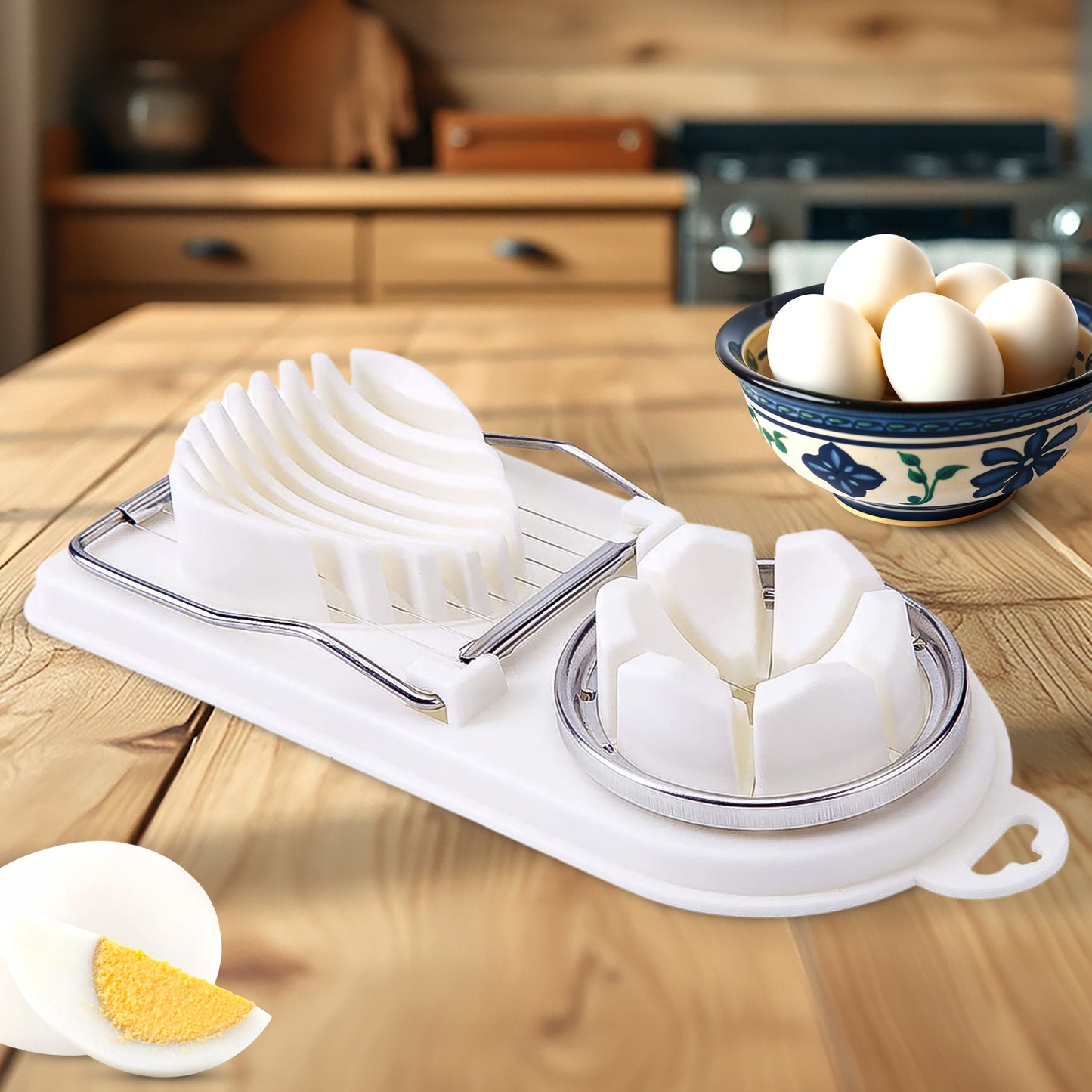 2 In 1 Egg Slicer Egg Cutter For Hard Boiled Eggs - Happy Price - Image 2