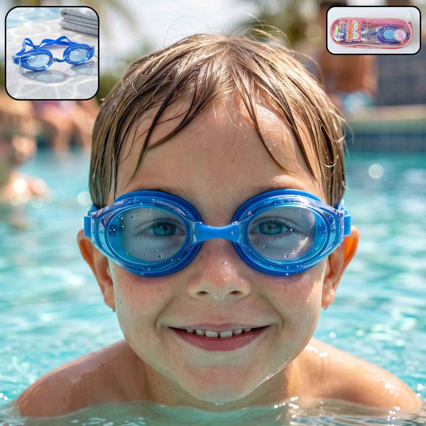 Kids Durable Swimming Goggles With Soft Cushion Seal And Adjustable Head Strap   1 Pc