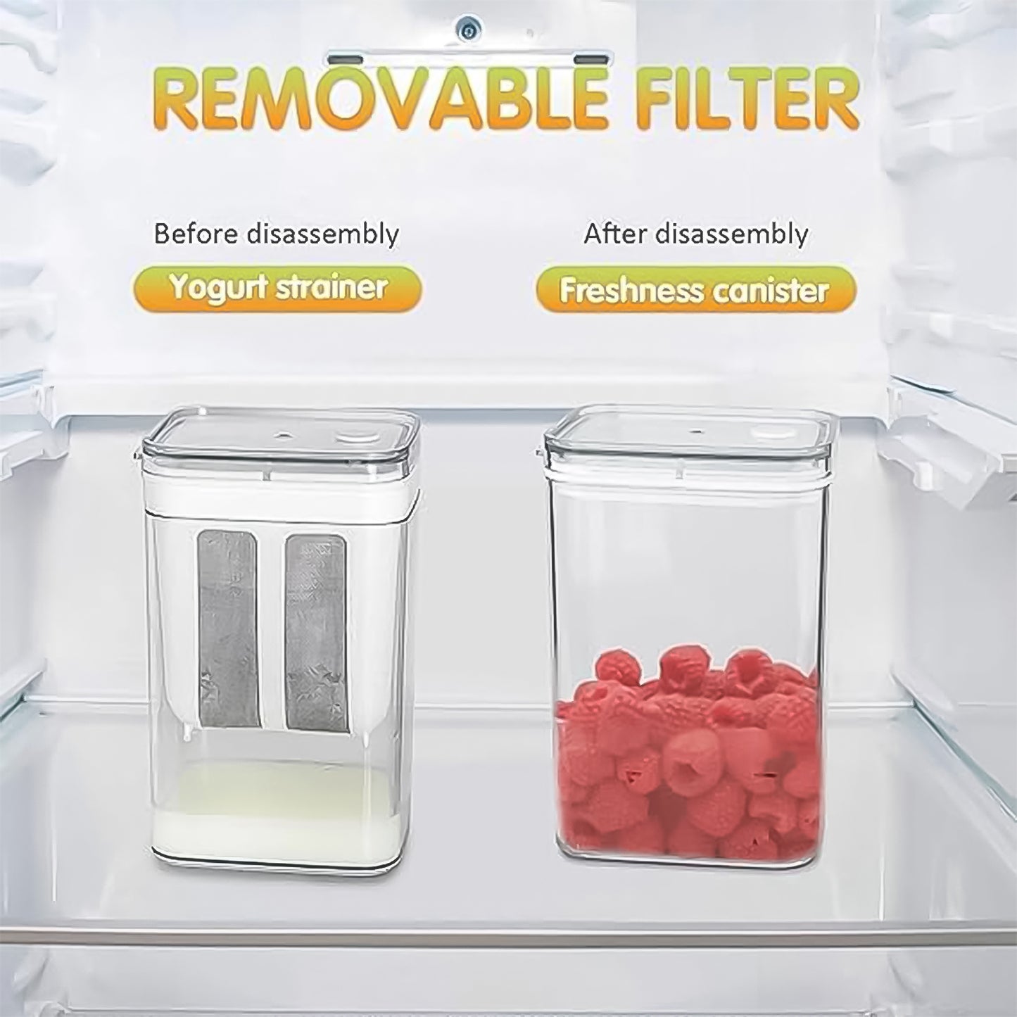 2 In 1 Multifunctional Yogurt Strainer With Storage Container  1100 Ml (1 Set) - Happy Price - Image 3