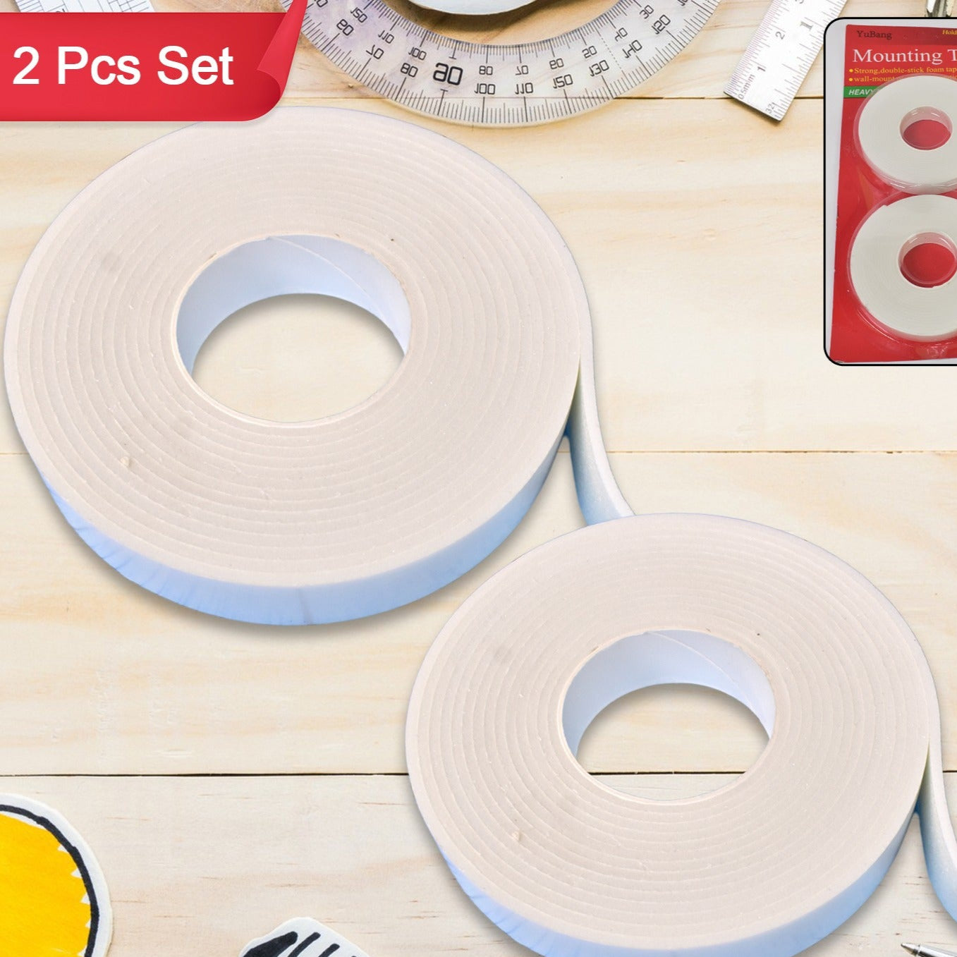 Strong Double Sided Tape Foam Mounting Tape (2 Pcs Set) - Happy Price - Image 1