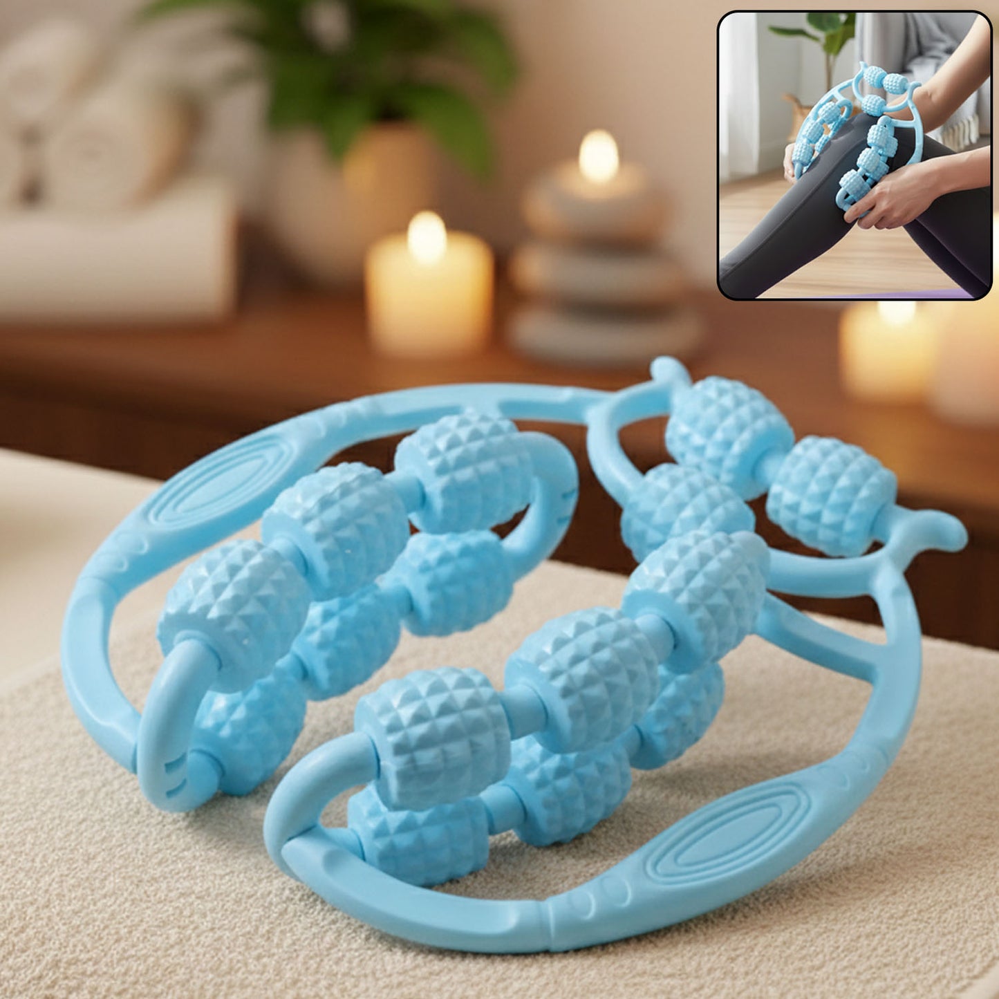 Multi-Wheel Body Massager Roller (1 Pc) for Muscle Relief & Relaxation - Happy Price - Image 2