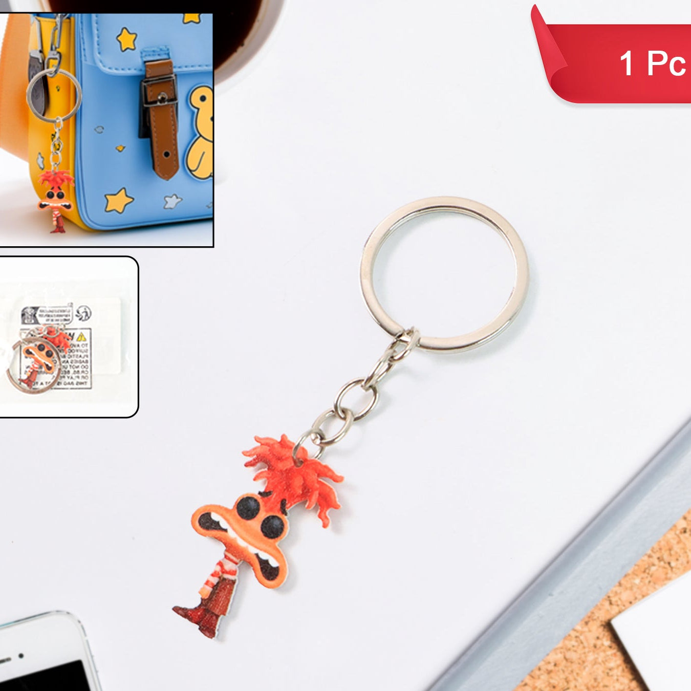Quirky Cartoon Character Keychain (1 Pc) - Happy Price - Image 1