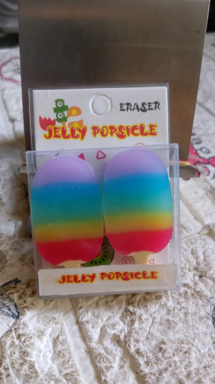 Jelly Popsicle Shape Fancy  Stylish Erasers Mini Eraser Creative Cute Novelty Eraser For Children Eraser Set For Return Gift Birthday Party School Prize (2 Pc Set) - Happy Price - Image 7