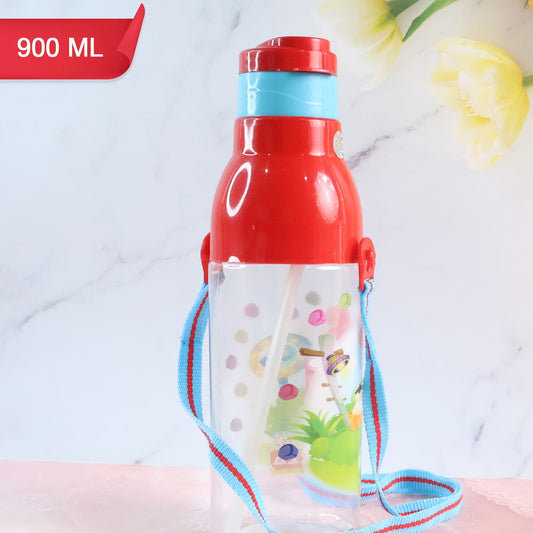 Plastic Tranparent Sports Insulated Water Bottle With Dori  Straw Easy To Carry High Quality Water Bottle Bpa-free  Leak-proof For Kids School For Fridge Office Sports School Gym Yoga (1 Pc 800ml) - Happy Price - Image 1