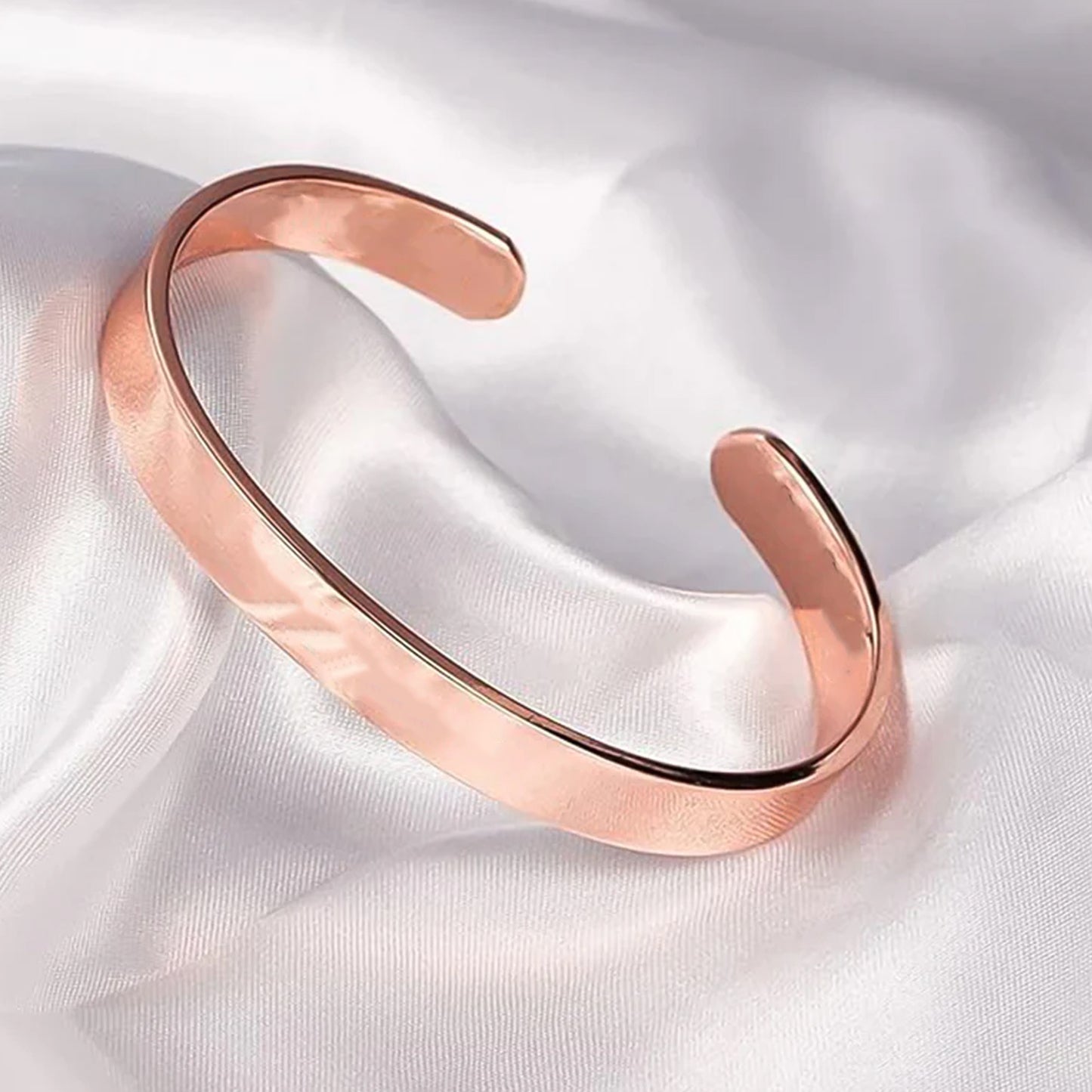 Rose Gold Open Cuff Bracelet Kada - Adjustable Minimalist Bangle (1 Pc) - Happy Price - Image 6