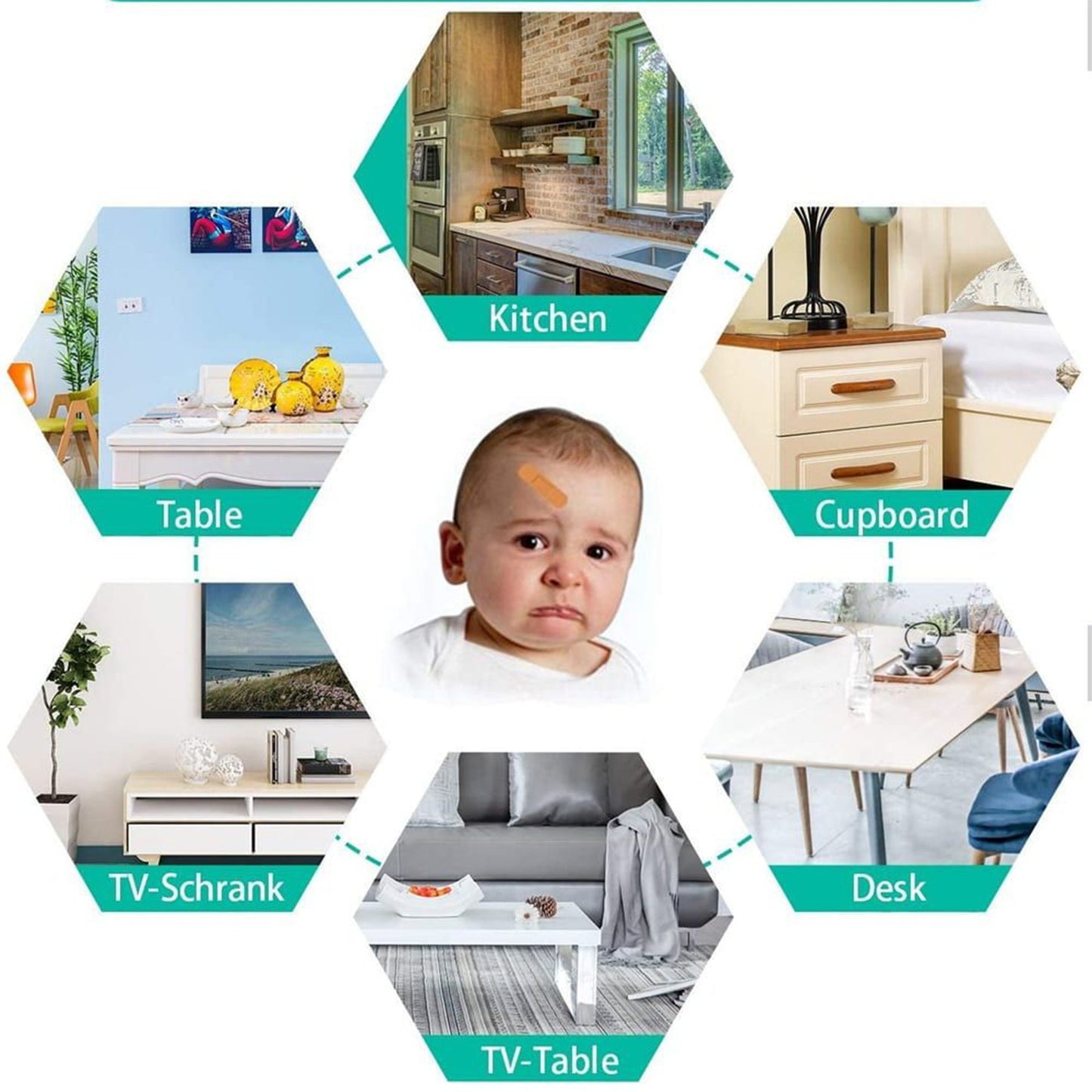 4 Pcs Baby Safety Table Corner Protectors - Transparent Edge Guards - Happy Price - Image 2