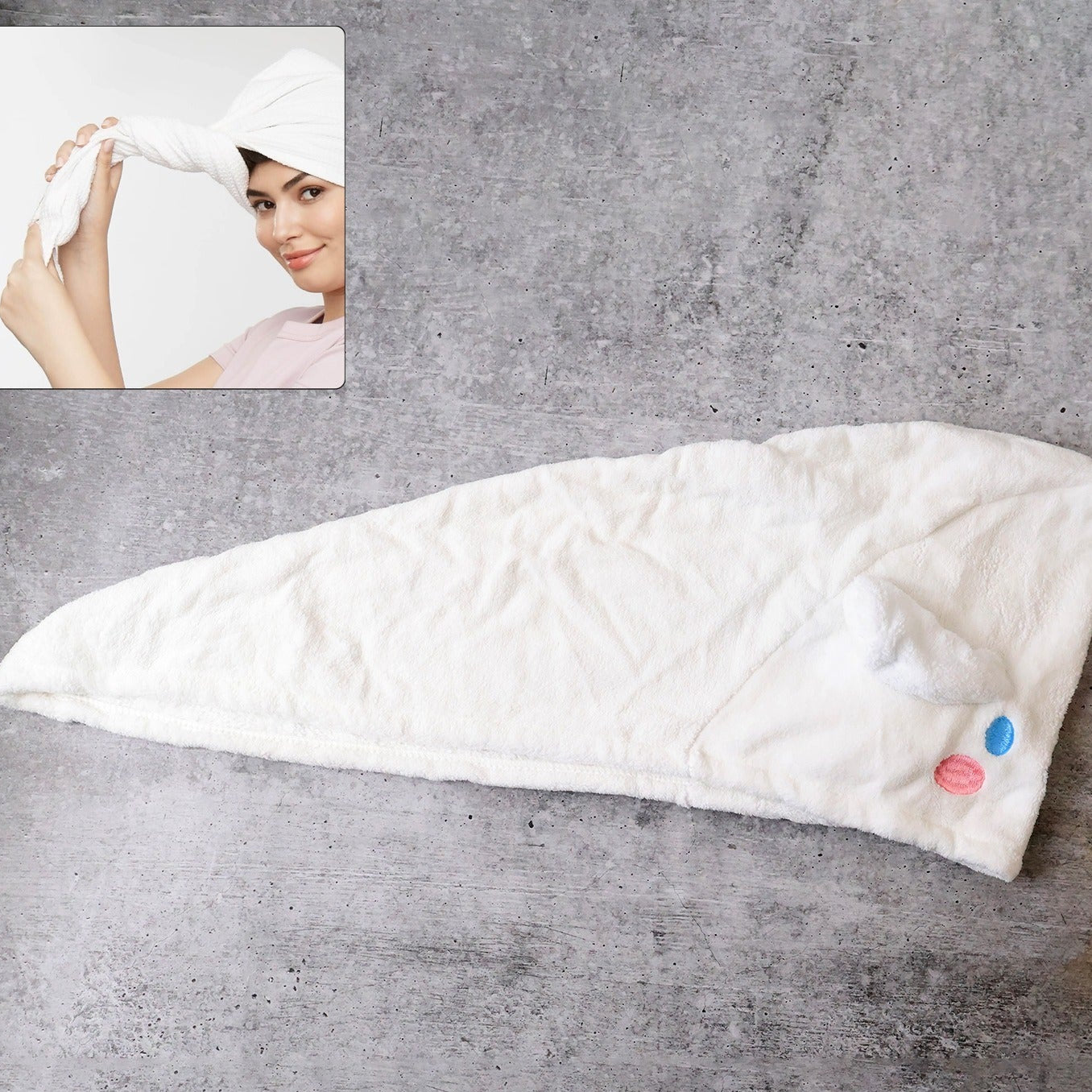 Premium Soft Microfiber Hair Drying Towel Wrap With Button (1 Pc) - Happy Price - Image 1