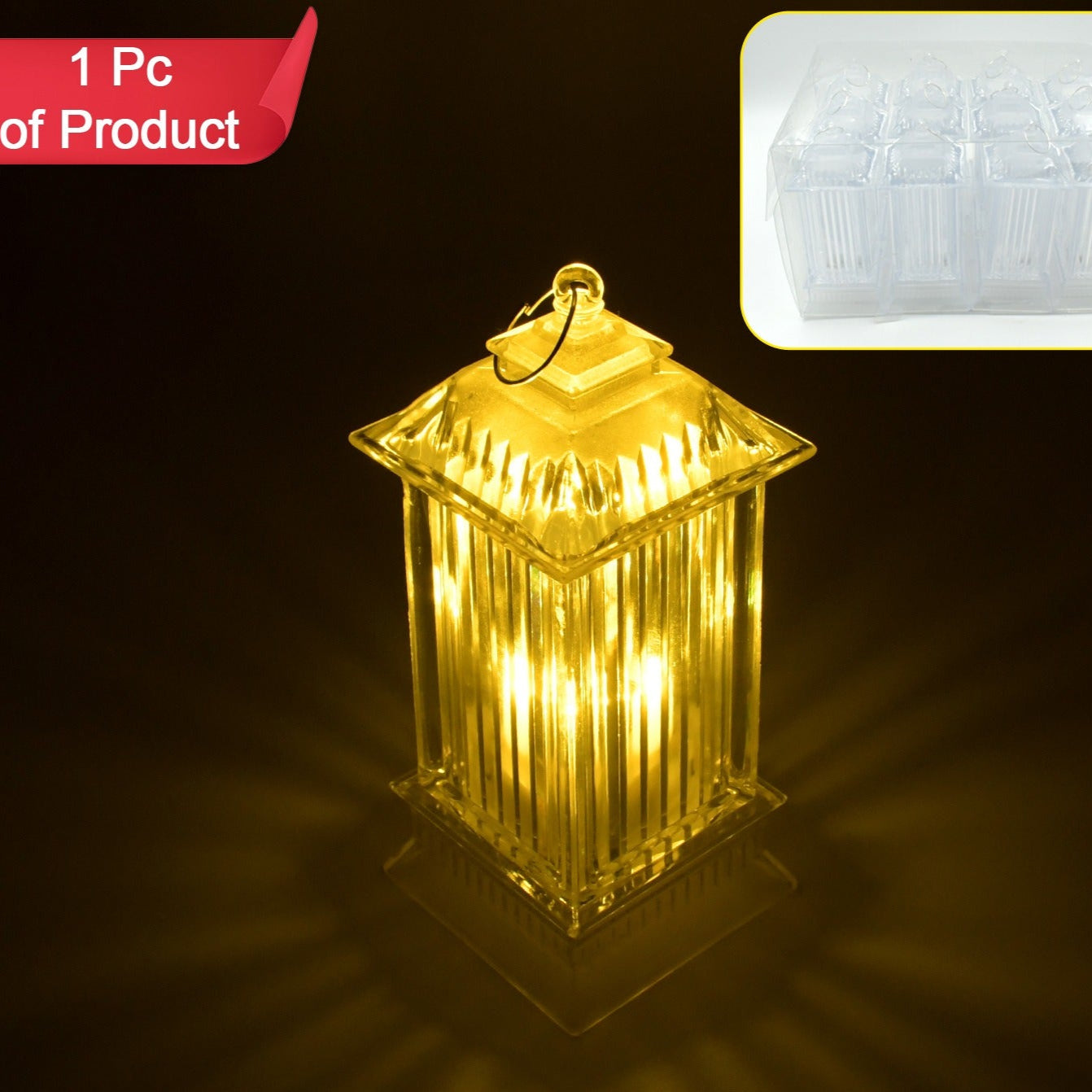 Lantern Shape LED Flickering Crystal Candle Light - Decorative Table Lamp for Parties & Home - Happy Price - Image 1