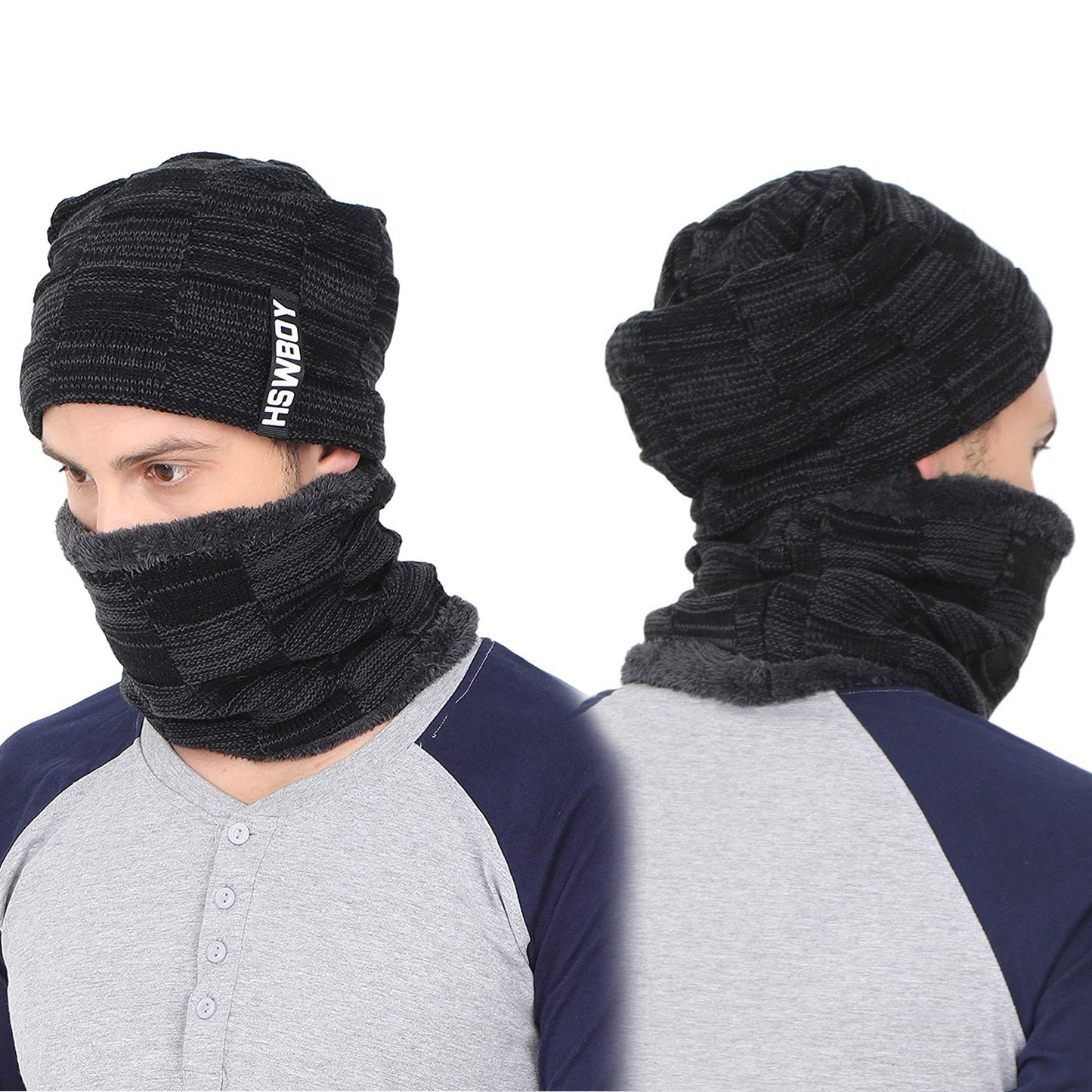 Soft Woollen Beanie Cap and Muffler Set for Men & Women - Happy Price - Image 2