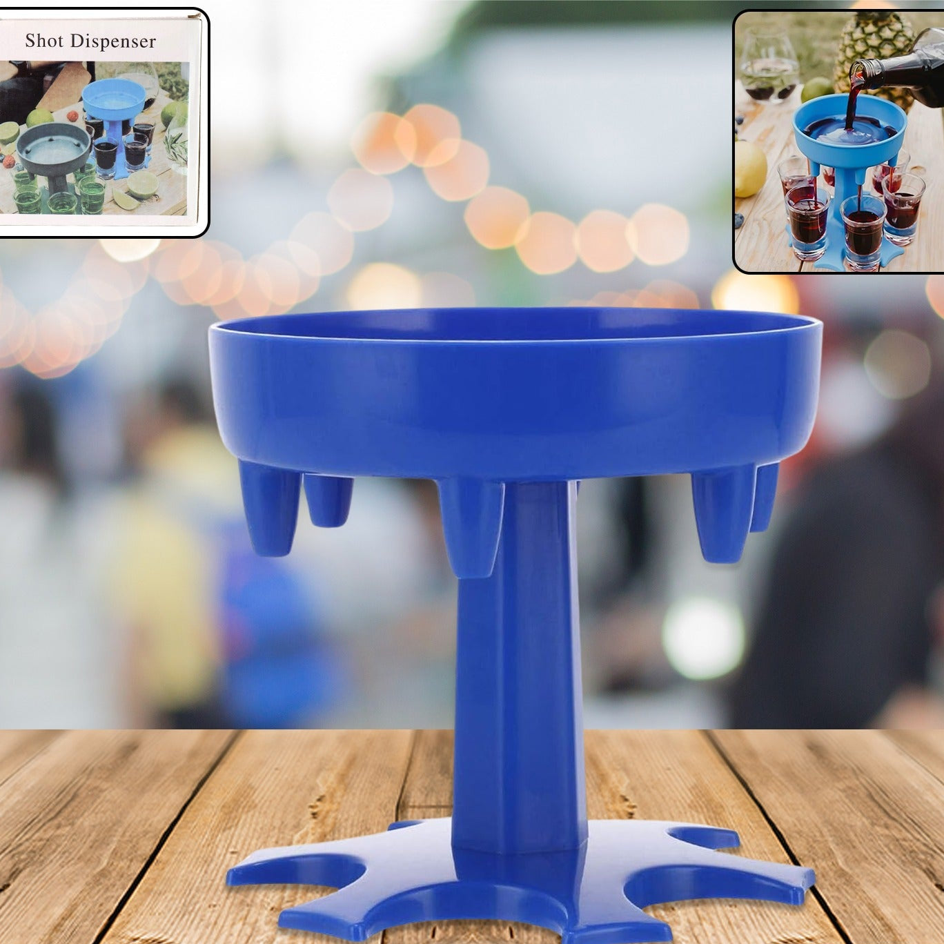 6-way Plastic Shot Glass Dispenser With Ho6-way Plastic Shot Glass Dispenser With Holder Stand (1 Pc)lder Stand (1 Pc) - Happy Price - Image 1