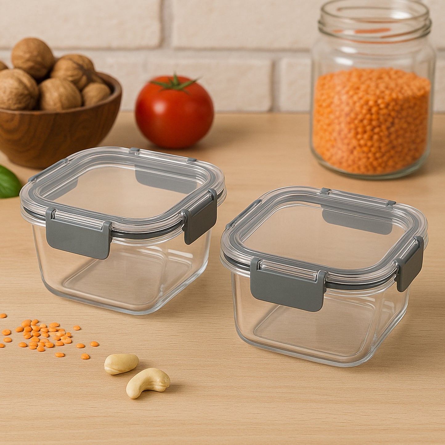 Apex Press N Lock Airtight Food Storage Container Set (2pc450ml) Approx - Happy Price - Image 3