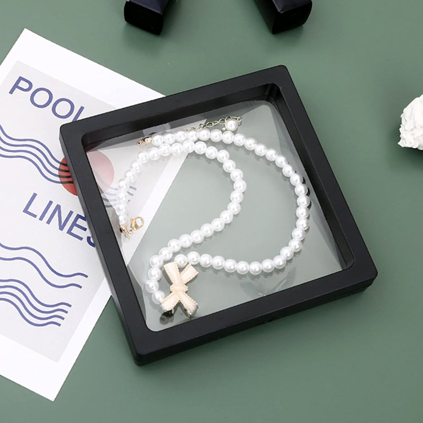 Transparent Jewellery Display Box 9x9 cm (1 Pc) - Magnetic Floating Frame for Rings & Collectibles - Happy Price - Image 6