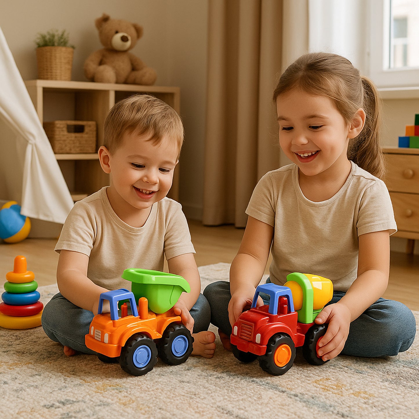 Funwoods 8 Pc Mini Construction Vehicle Toy Set for Kids - Happy Price - Image 4