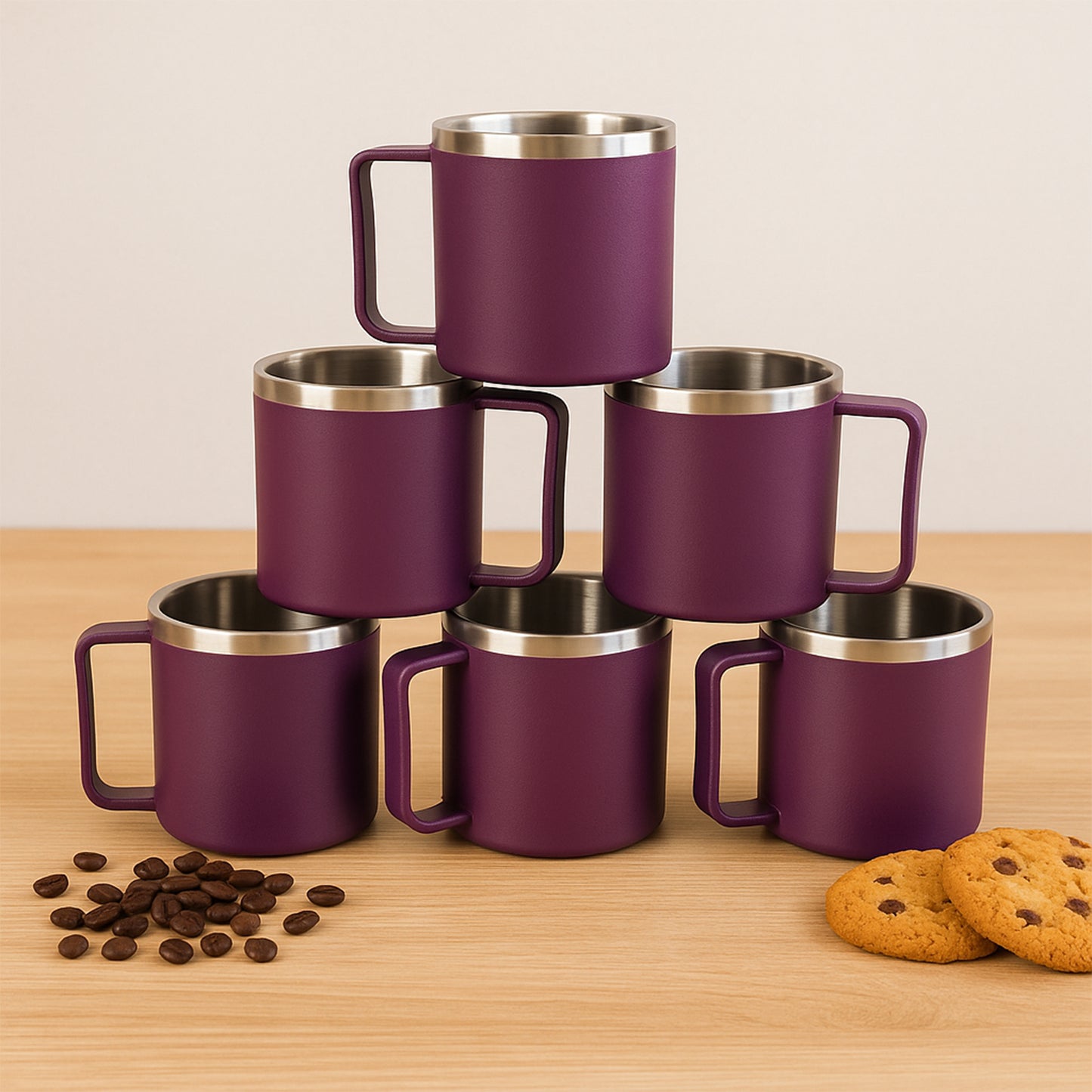 6 Pcs Stainless Steel Inner Coffee Mug Set, 200ml Each - Happy Price - Image 5