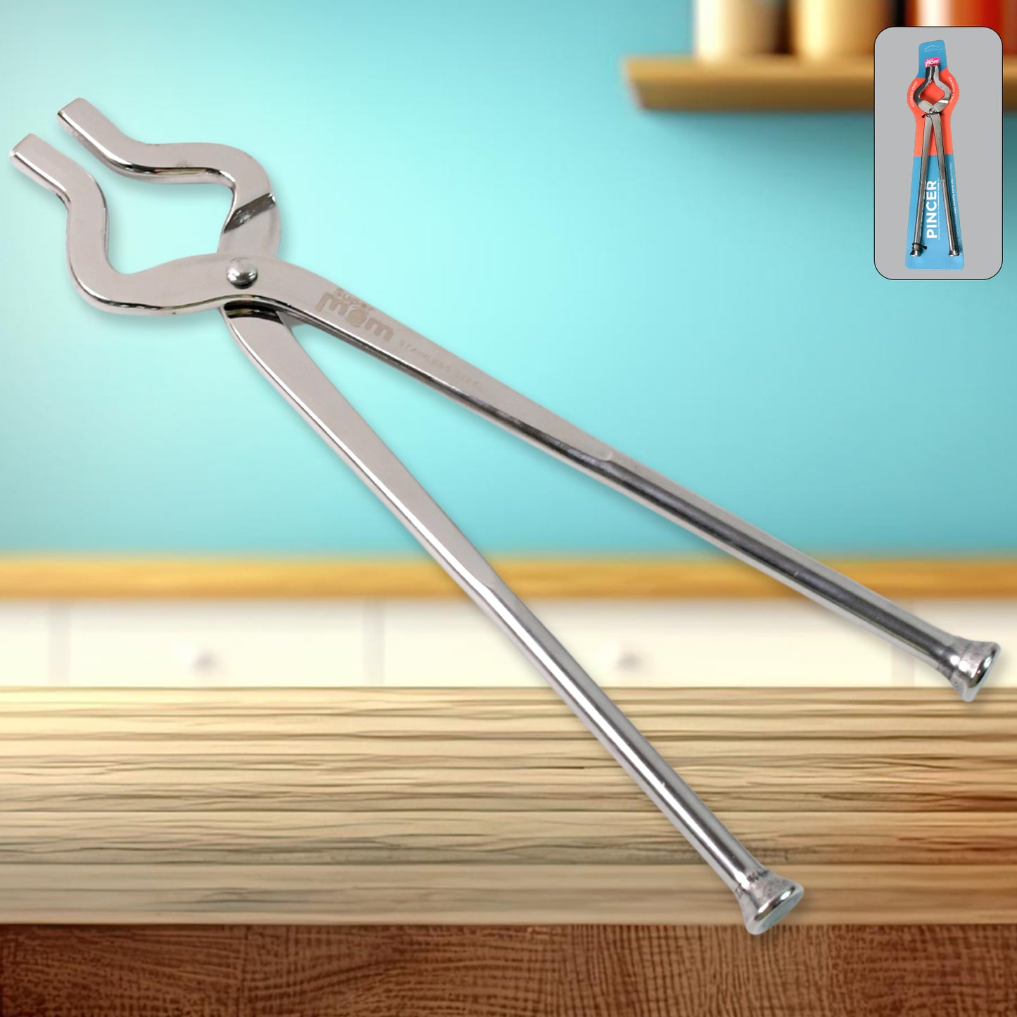 Heavy Duty Stainless Steel Kitchen Tong for Hot Utensils - Full Round Grip - Happy Price - Image 6