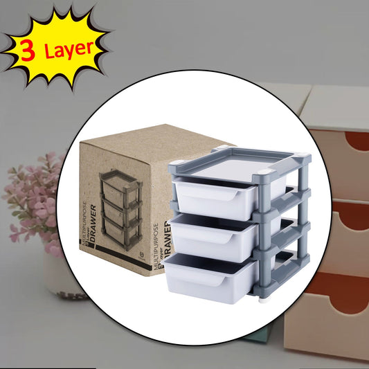Mini 3 Layer Drawer Used For Storing Makeup Equipments And Kits Used By Womens And Ladies. - Happy Price - Image 1