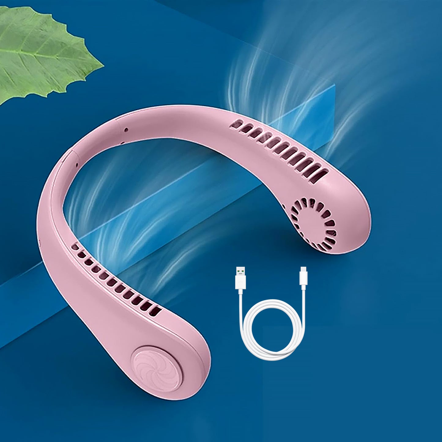 Portable Neck Fan Holiday Hands Free Bladeless Neck Fan 360 Cooling Hanging Fan Usb Rechargeable Personal Neck Fan Wearable Neck Fan Suitable For Traveling - Happy Price - Image 5