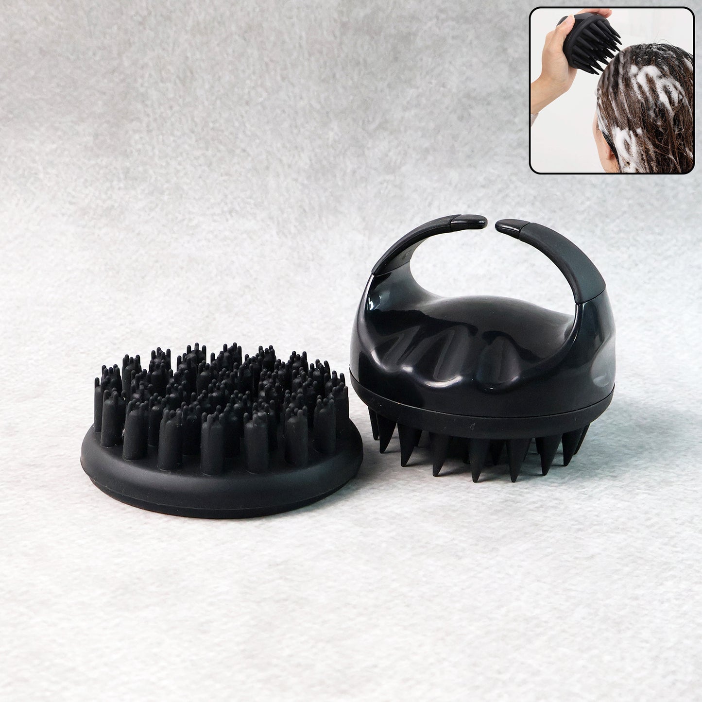 Silicone Scalp Massager Shampoo Brush Set - Gentle Hair Washer for Deep Cleanse & Hair Growth (1 Set) - Happy Price - Image 2