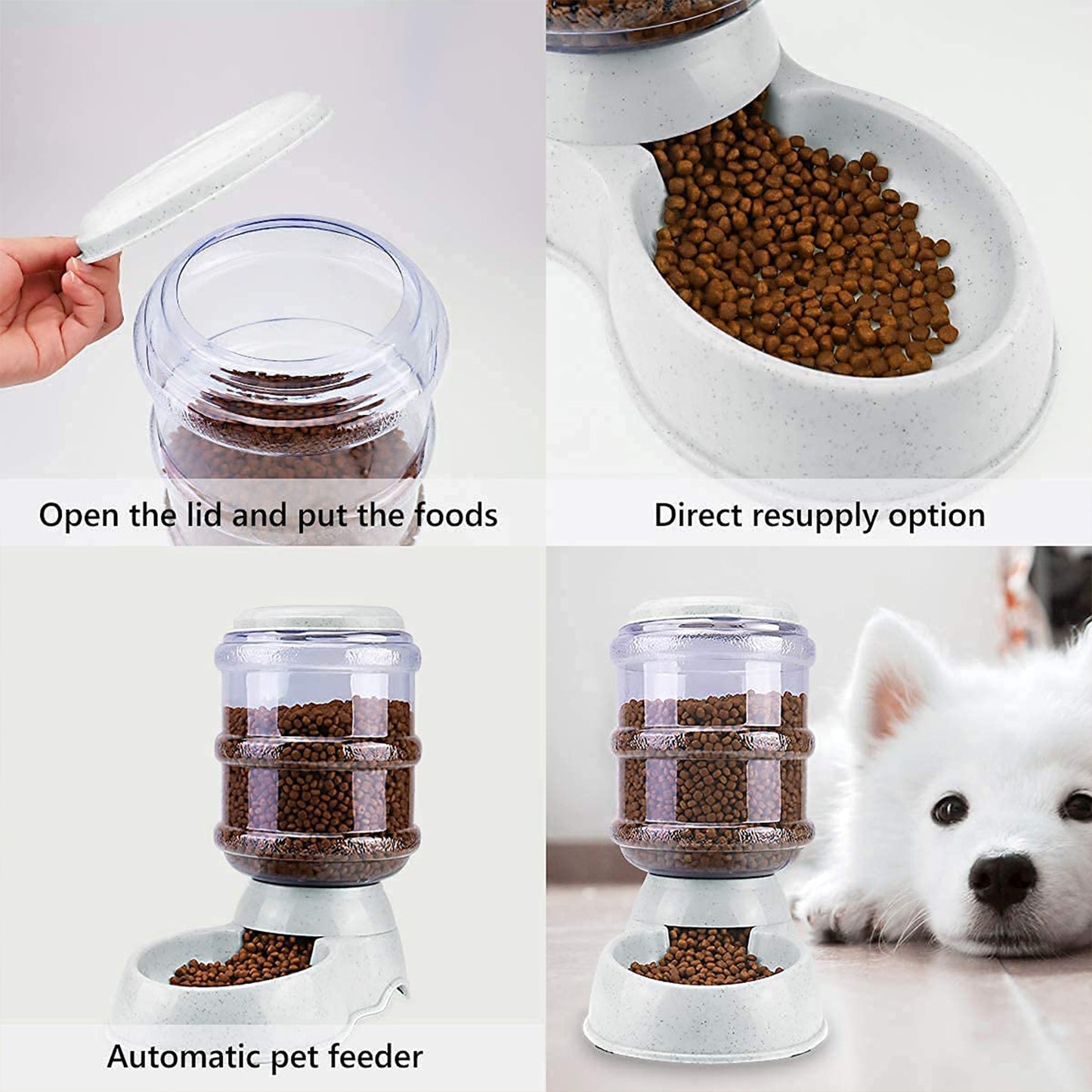 Pet Feeder Food Dispenser - Replenish Pet Food For Dog Cat Animal Automatic Gravity Dry Food Storage Bottle - Happy Price - Image 2