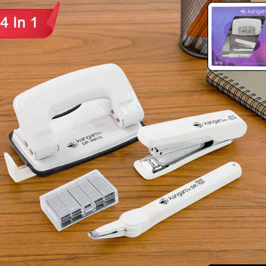 4-in-1 Stationery Gift Set: Stapler, Staples, Remover & 2-Hole Punch - Happy Price - Image 1