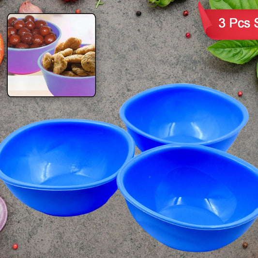 Bpa Free Plastic Bowl Set For Cereal Salad Rice Soup Pasta Snack Bowl Microwave Safe Dishwasher Safe (3 Pcs Set) - Happy Price - Image 1