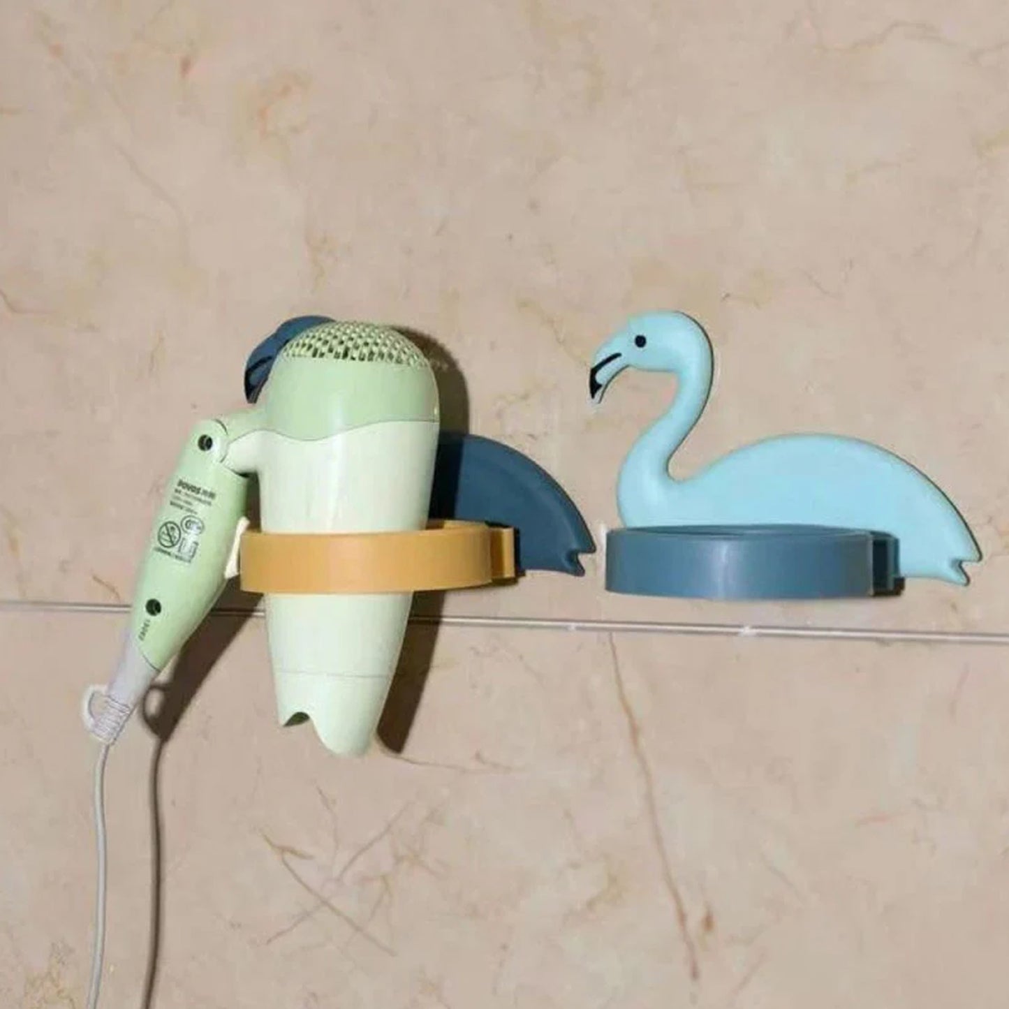 Hair Dryer Wall Mount Holder Organiser Stand With Hooks For Bathroom Storage - Happy Price - Image 3