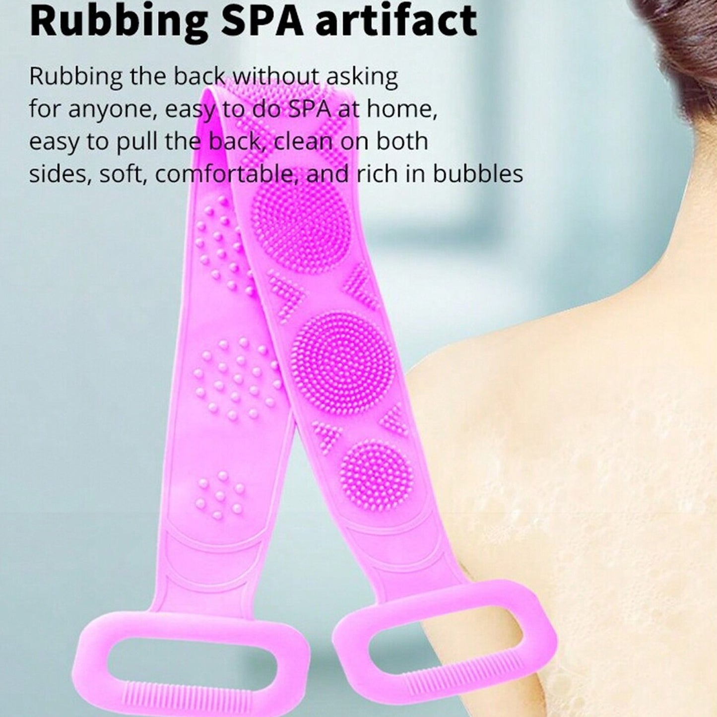 Silicone Body Back Scrubber Double Side Bathing Brush For Skin Deep Cleaning Massage Dead Skin Removal (101 Gm  Medium Size 1pc) - Happy Price - Image 5