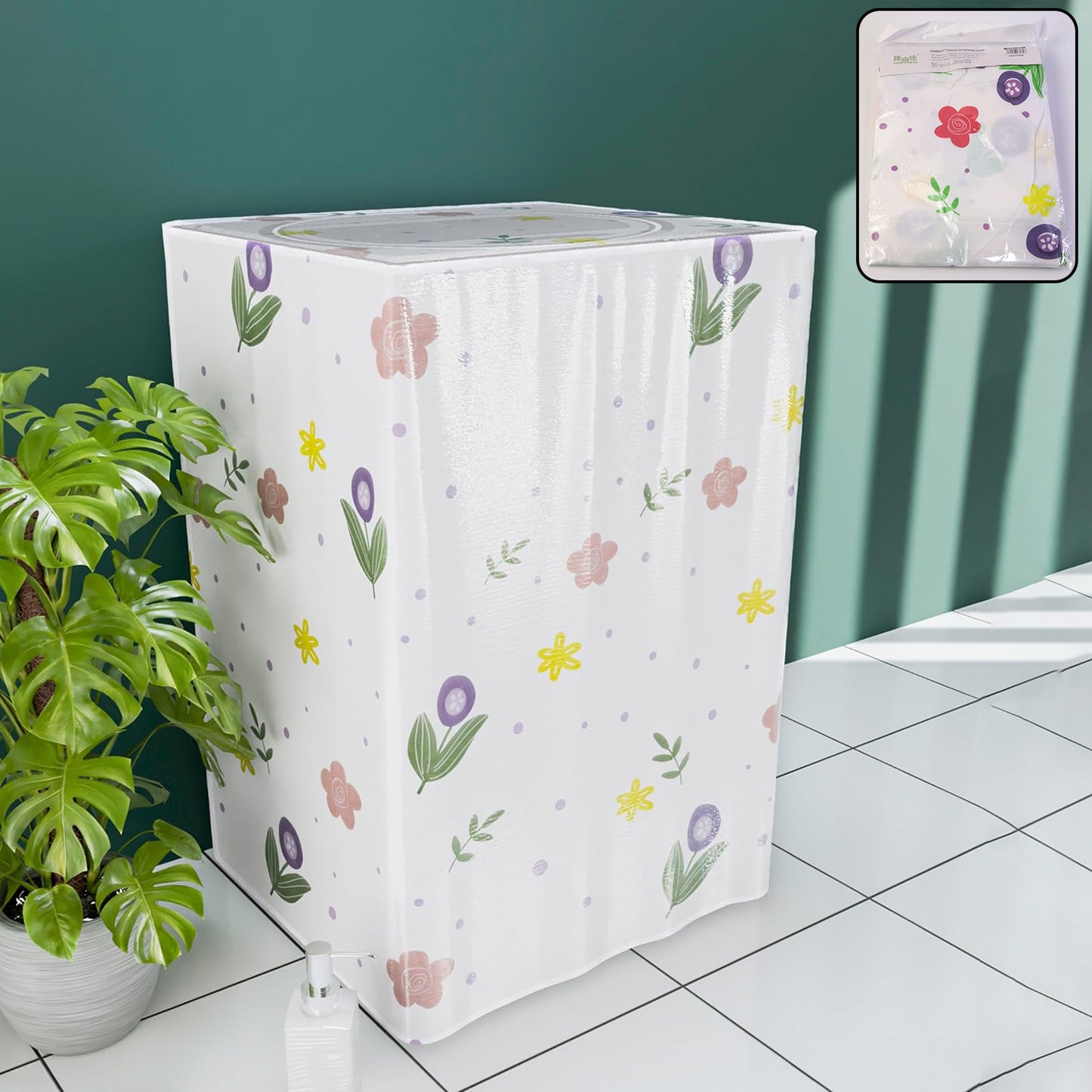 Printed Top Load Washing Machine Cover - Dustproof, Waterproof, 55 x 58 x 87 cm - Happy Price - Image 2