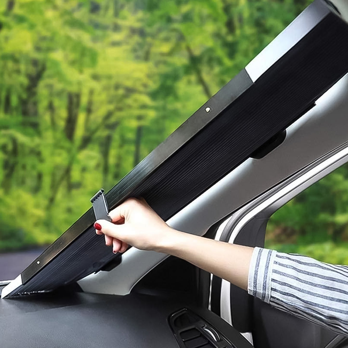 Retractable Long Foldable Windshield Sun Shade For Car (1 Set) - Happy Price - Image 3