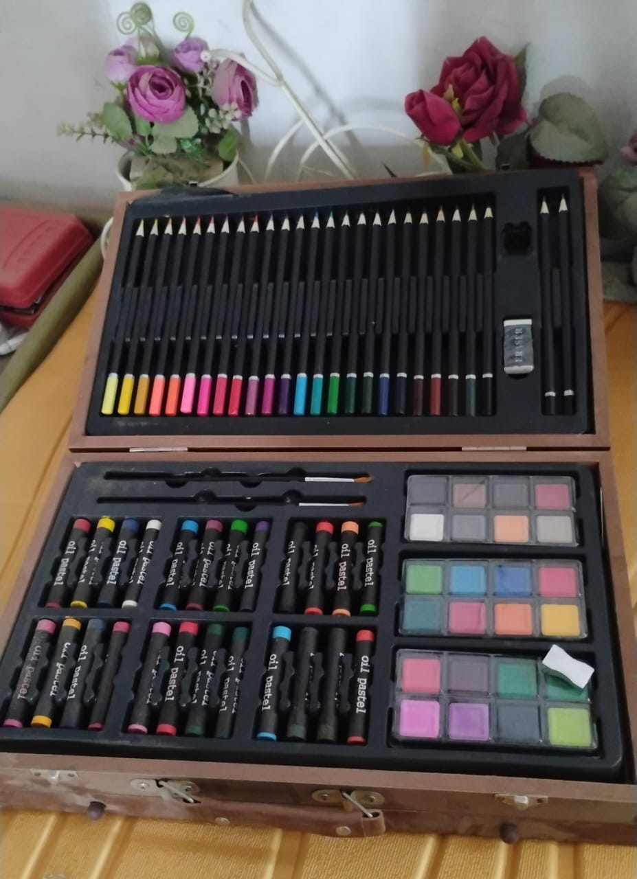 112 Pcs Art Supplies Drawing & Painting Kit with Wooden Case - Happy Price - Image 7