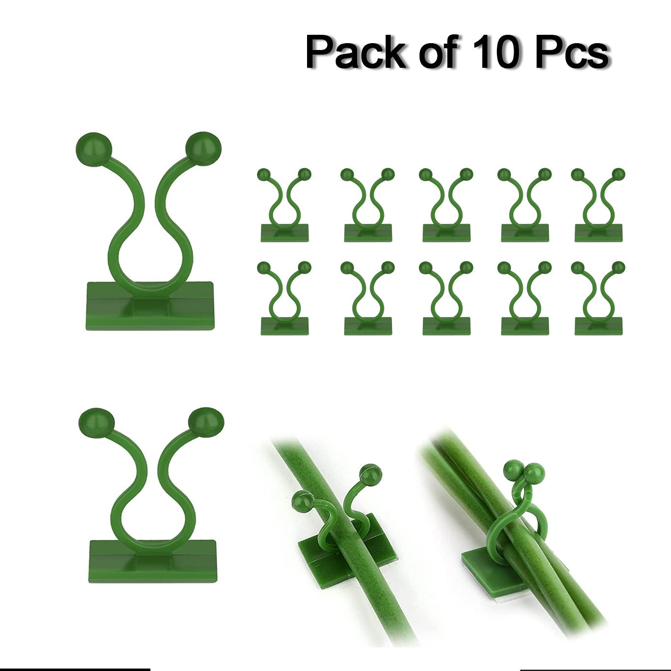 Self-Adhesive Plant Support Clips for Wall Mounting - Pack of 10 - Happy Price - Image 1