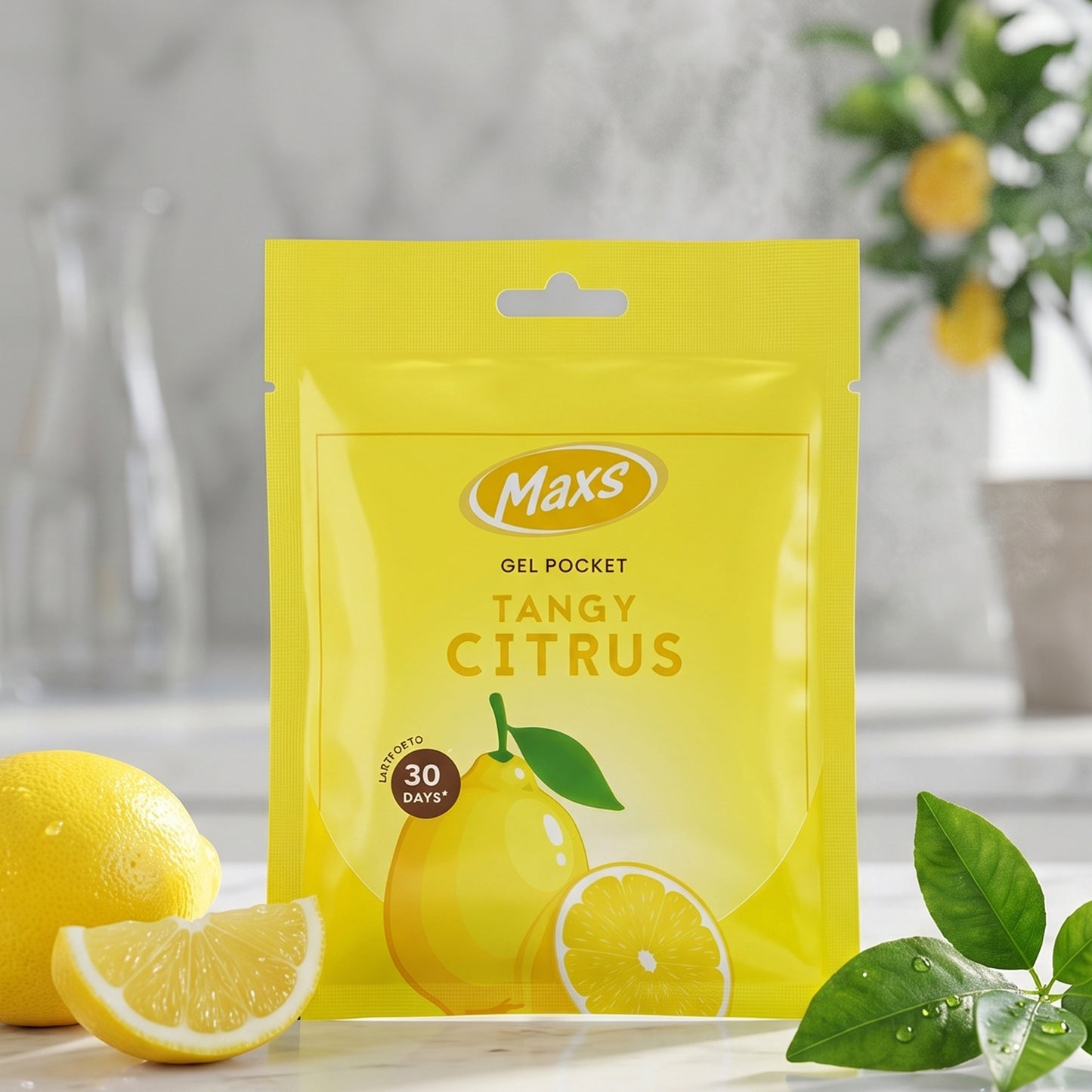 Maxs Tangy Citrus Gel Air Freshener Pocket Long Lasting 10 Gm