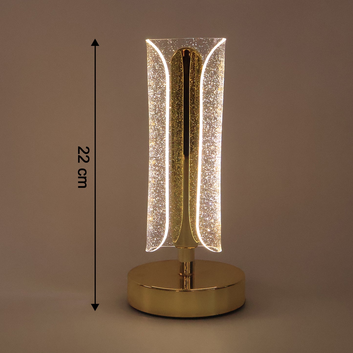 Tall Crystal Cylinder LED Table Lamp with USB Charging - Modern Bedside & Desk Light (1 Pc) - Happy Price - Image 3