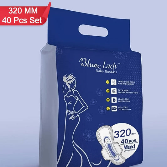 Blue Lady Extra Long Pads With Wides Wings Sanitary Pads  320 Mm 40-pack - Happy Price - Image 1