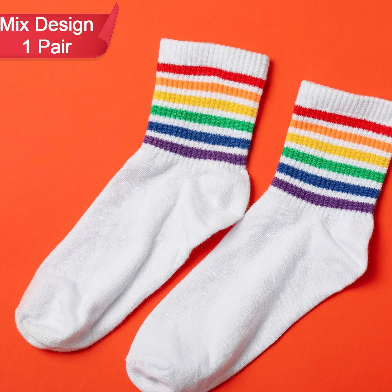 1 Pair Trendy Printed Socks - Assorted Designs & Sizes - Happy Price - Image 1
