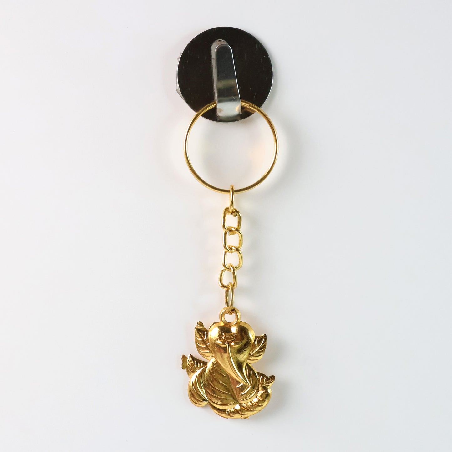 Ganesh Leaf Metal Keychain - 1 Piece - Happy Price - Image 3
