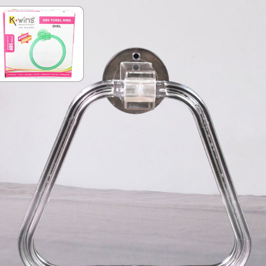 Unbreakable Abs Square Towel Ring Wall Mounted Stand  Holder (1 Pc) - Happy Price - Image 1