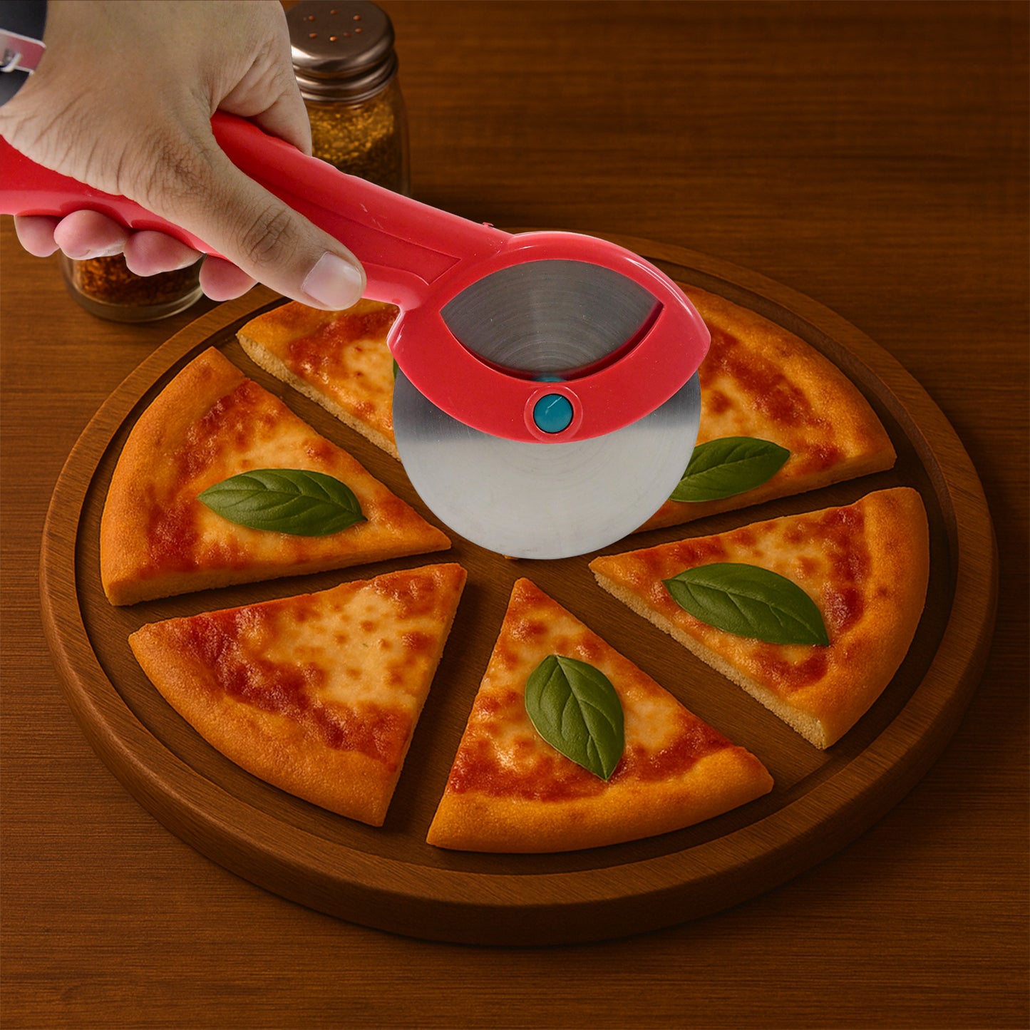 Premium Stainless Steel Pizza Cutter with Ergonomic Handle (1 Pc) - Happy Price - Image 5