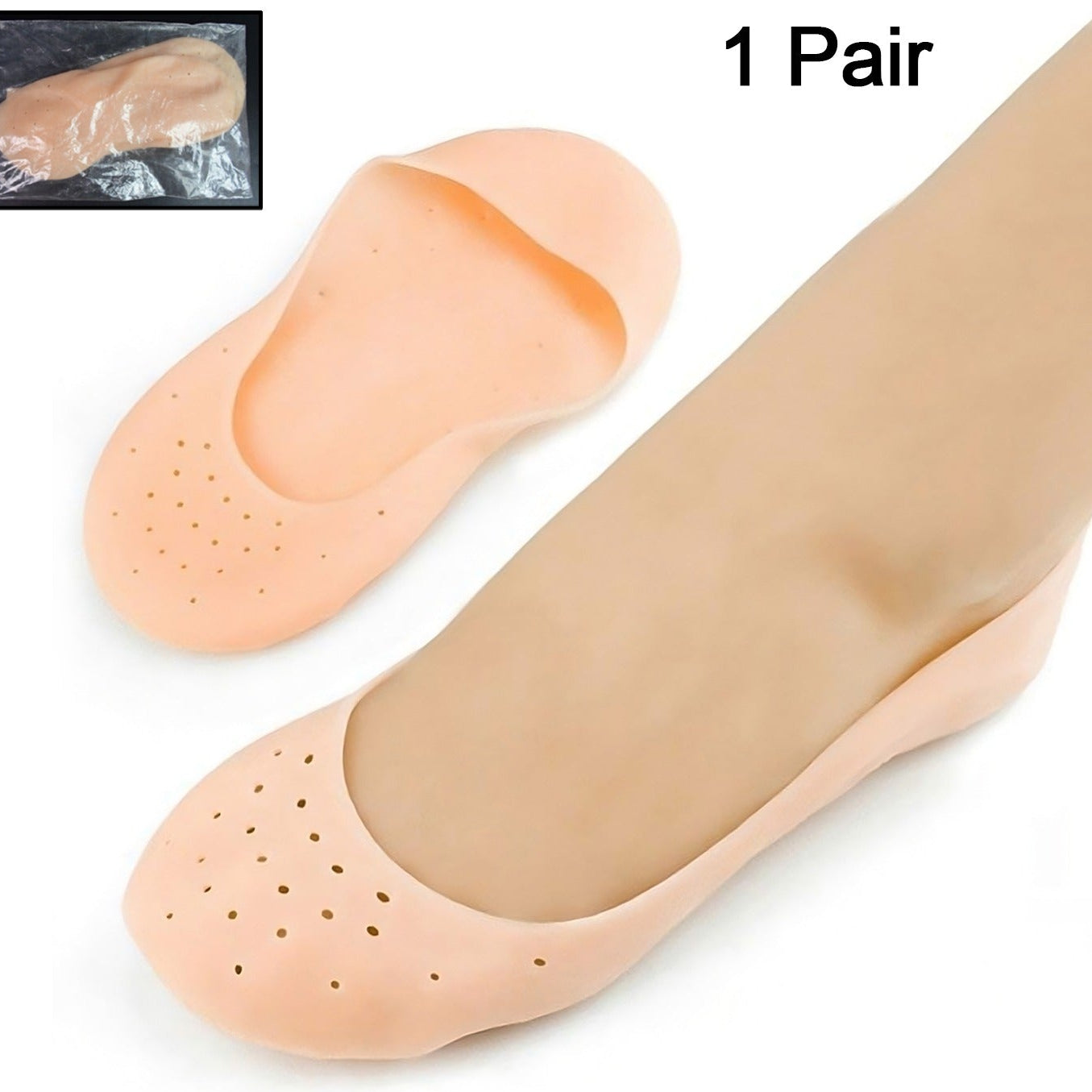 Anti-crack Full Length Silicone Foot Protector Moisturizing Socks (1 Pair  Mix Size) - Happy Price - Image 1