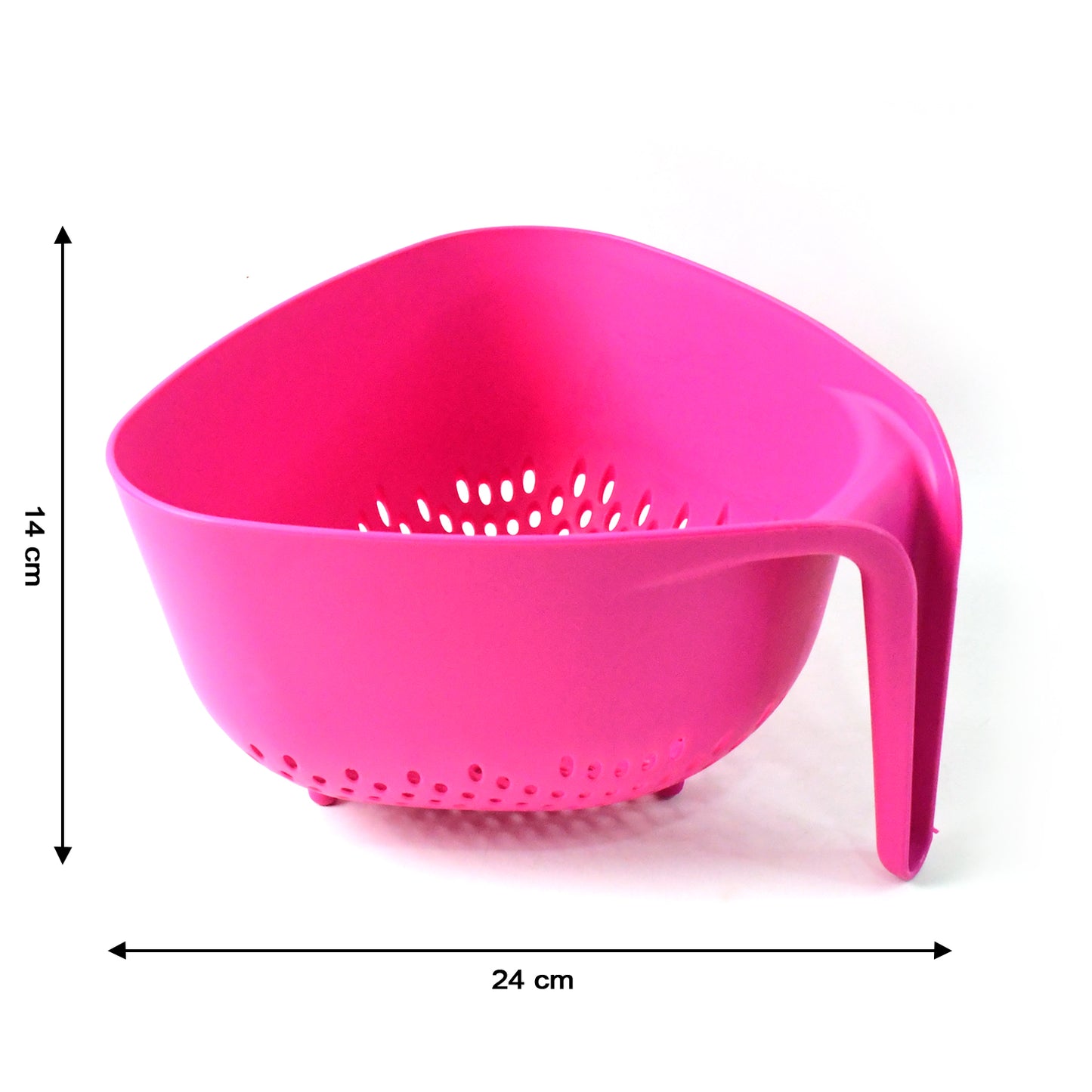 Premium Triangular Kitchen Colander with Handle - 1 Pc Strainer Bowl for Fruits, Vegetables & Rice - Happy Price - Image 5
