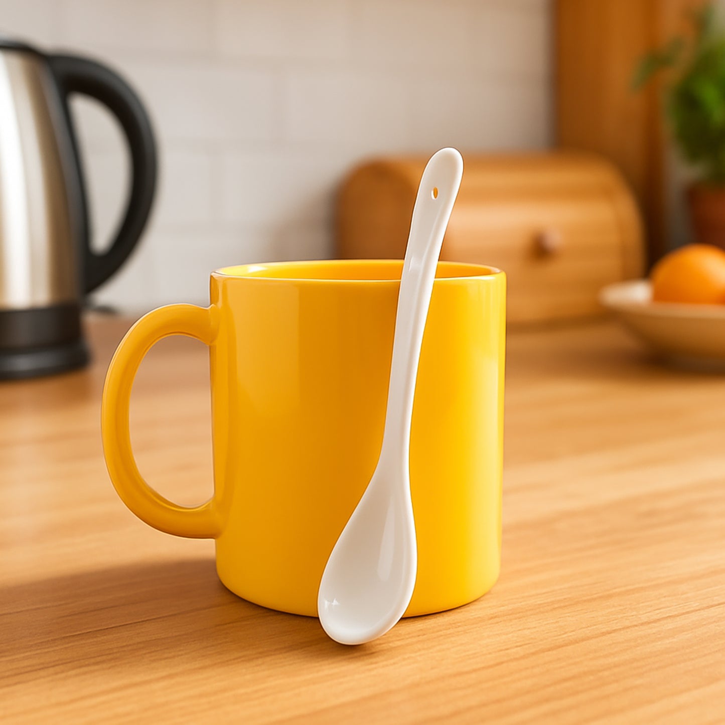 Elegant Ceramic Mug With Matching Spoon - Happy Price - Image 3