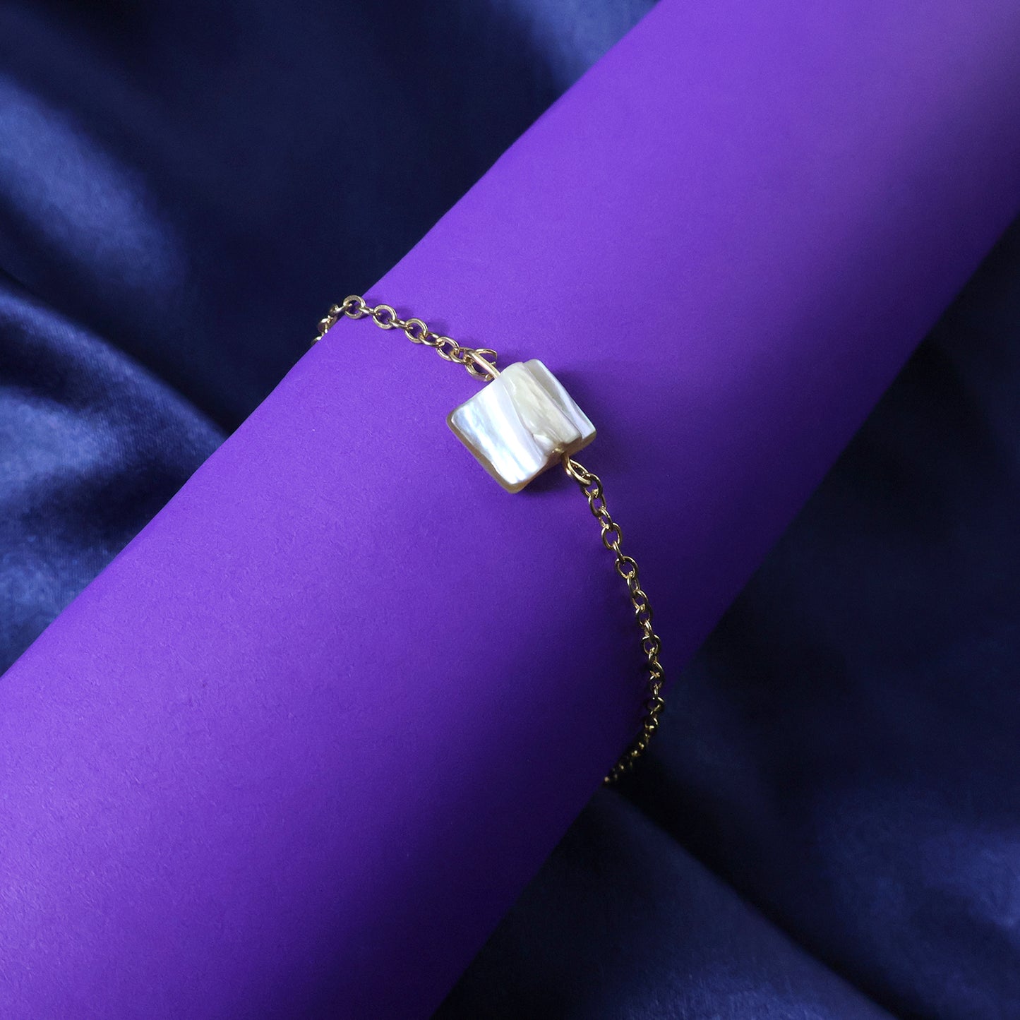 Elegant Square Stone Charm Chain Bracelet for Women (1 Pc, Mix Design) - Happy Price - Image 5