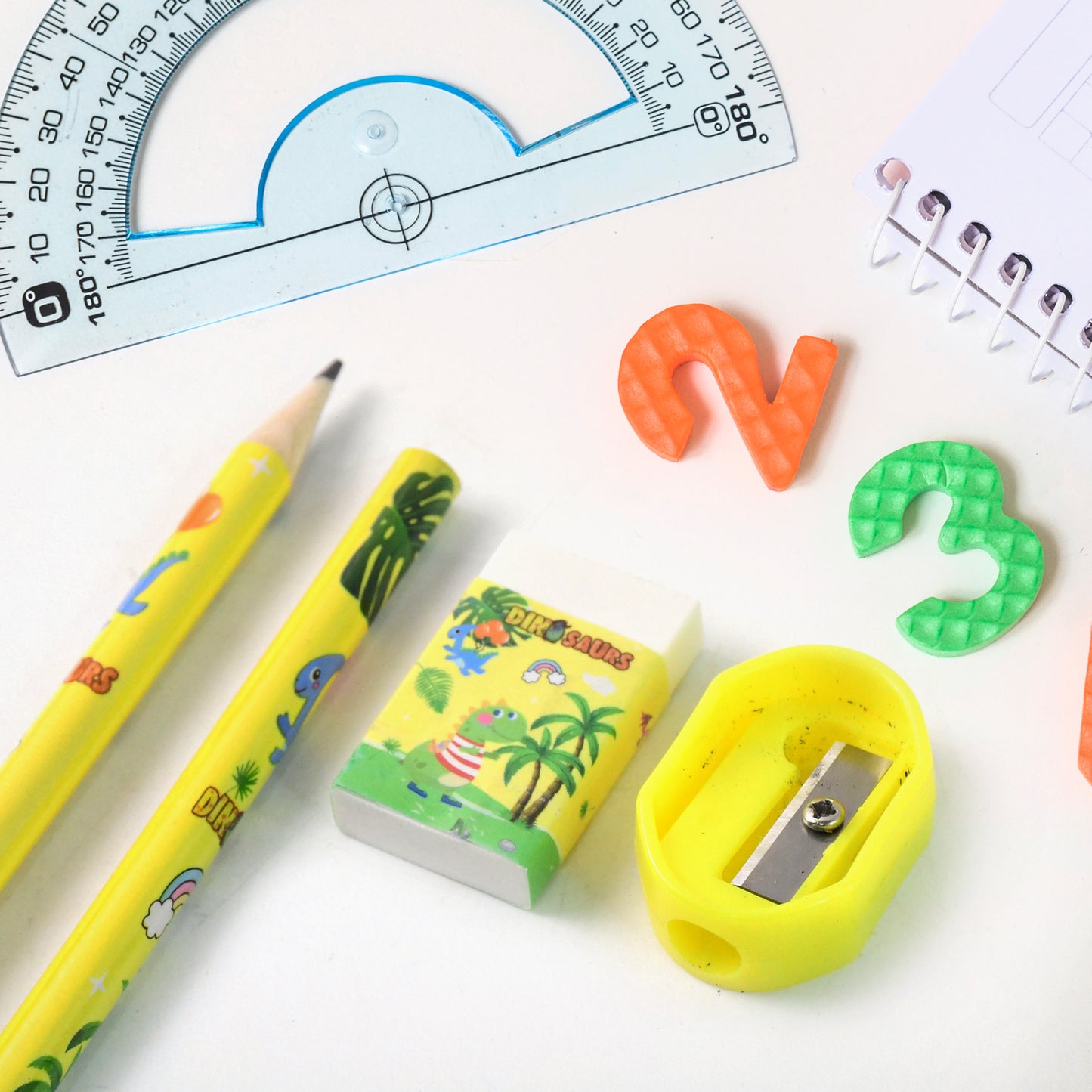 Dinosaur Themed Kids Stationery Set with Pencil Box, Pencils, Scale, Eraser & Sharpener - Happy Price - Image 3