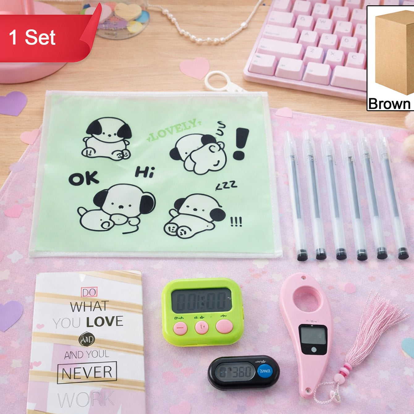Cute Stationery Gift Combo - 1 Set Study Essentials Kit - Happy Price - Image 1