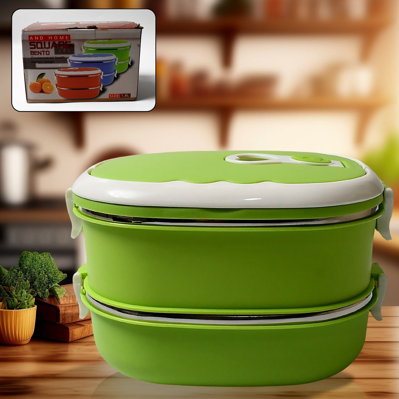 Insulated Stainless Steel Lunch Box - 900/1800ml Leakproof Tiffin for Office & Picnic - Great Price - Image 1